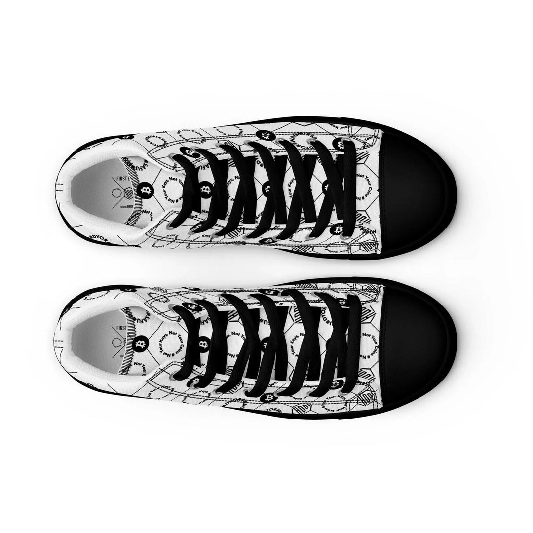 HODL High-Top Canvas für Herren "First Edition White" Black Sole - HODL High-Top Canvas für Herren "First Edition White" Black Sole - 37.5 | Exklusive High Top Streetwear von HODL®