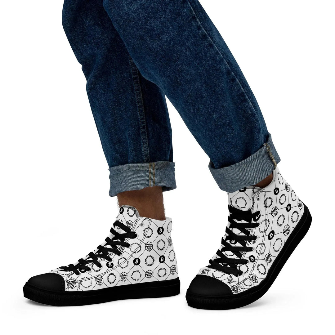 HODL High-Top Canvas für Herren "First Edition White" Black Sole - HODL High-Top Canvas für Herren "First Edition White" Black Sole - 37.5 | Exklusive High Top Streetwear von HODL®