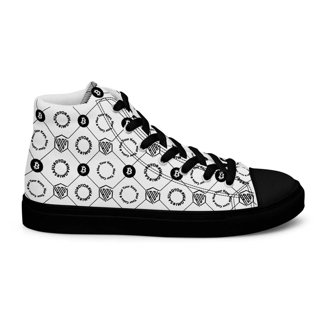 HODL High-Top Canvas für Herren "First Edition White" Black Sole - HODL High-Top Canvas für Herren "First Edition White" Black Sole - 37.5 | Exklusive High Top Streetwear von HODL®