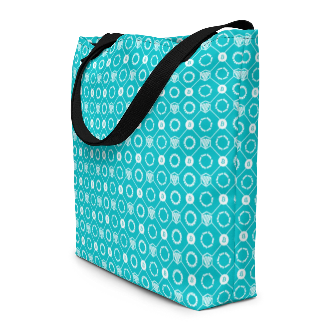 Beach Bag - HODL DESIGN - Beach Bag - HODL DESIGN - HODL DESIGN – Aqua Grid | Exklusive Beach Bag Streetwear von HODL®