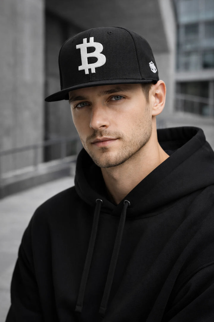 Bitcoin Cap styled in urban everyday outfit