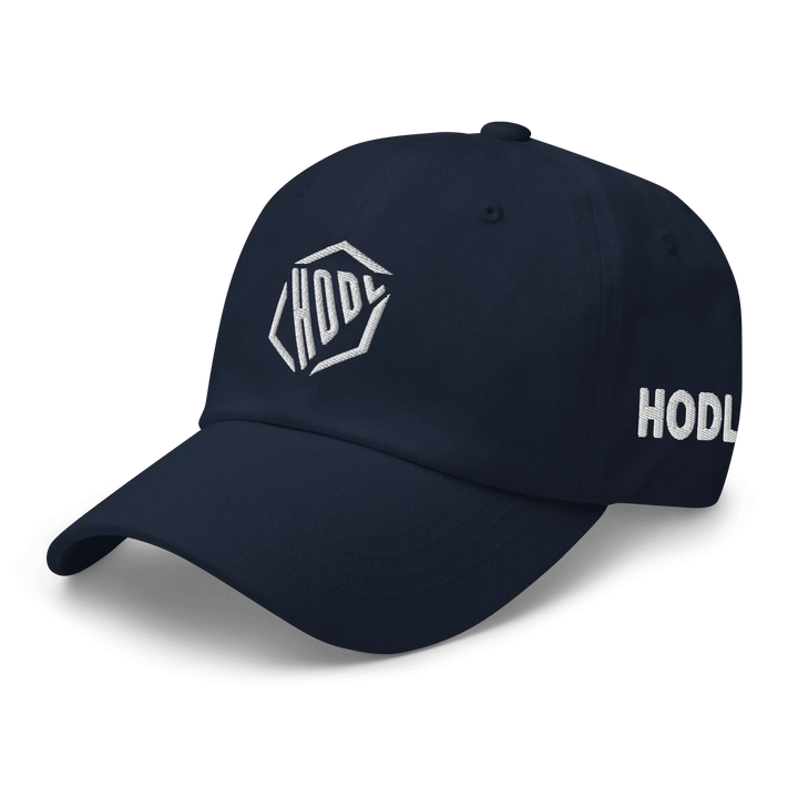 HODL Dad Hat – HODL Design White - HODL Dad Hat – HODL Design White - Dark Mode | Exklusive Hat Streetwear von HODL®