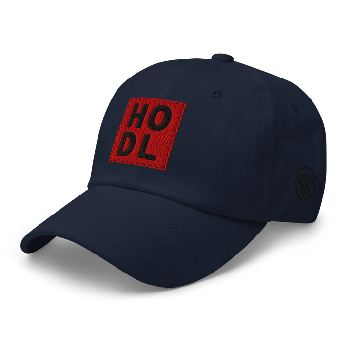 HODL Dad Hat – Red Box Black - HODL Dad Hat – Red Box Black - Dark Mode | Exklusive Hat Streetwear von HODL®