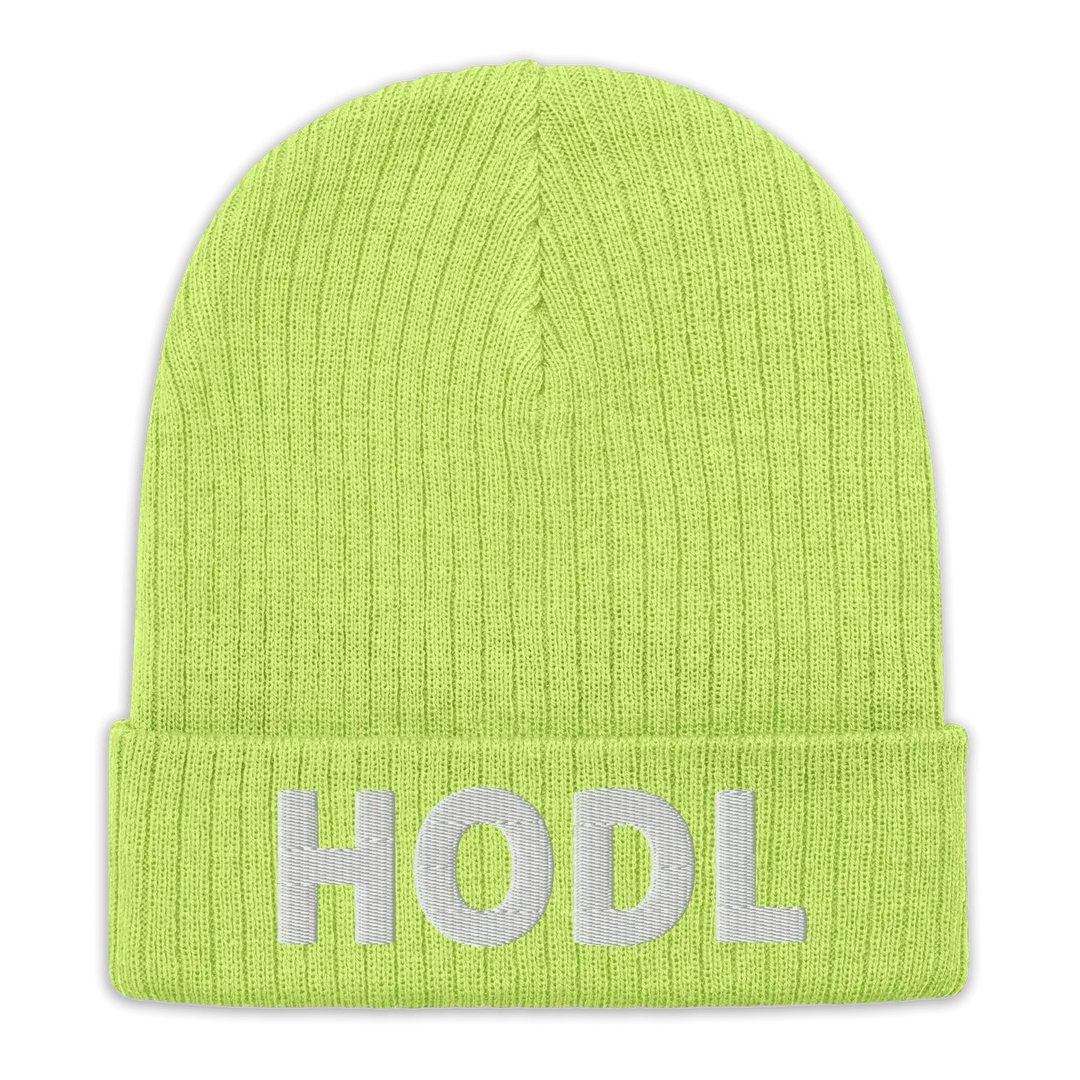 HODL Beanie – 3D White - HODL Beanie – 3D White - Acid Green | Exklusive Hat Streetwear von HODL®