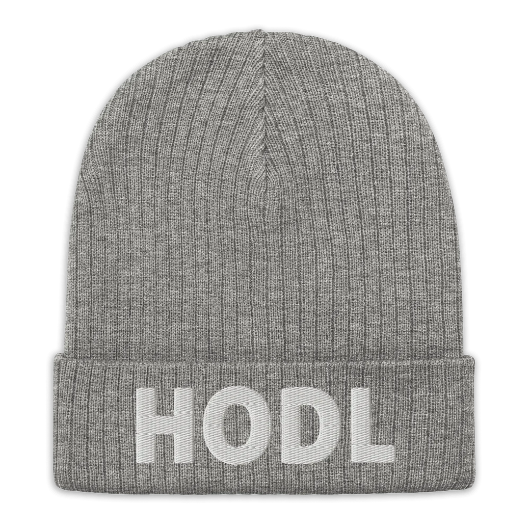 HODL Beanie – 3D White - HODL Beanie – 3D White - Light Grey Melange | Exklusive Hat Streetwear von HODL®