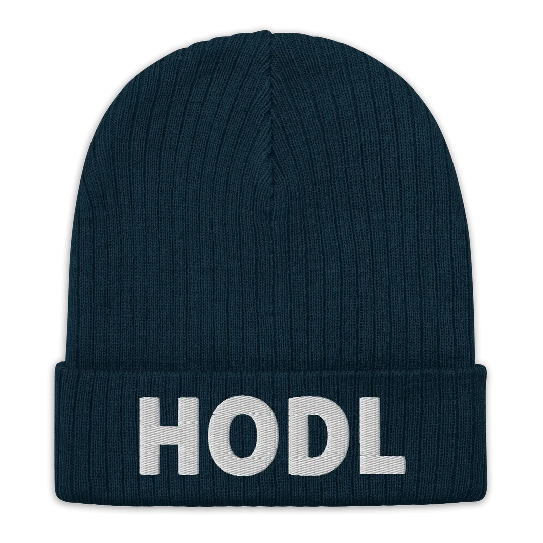 HODL Beanie – 3D White - HODL Beanie – 3D White - Navy | Exklusive Hat Streetwear von HODL®