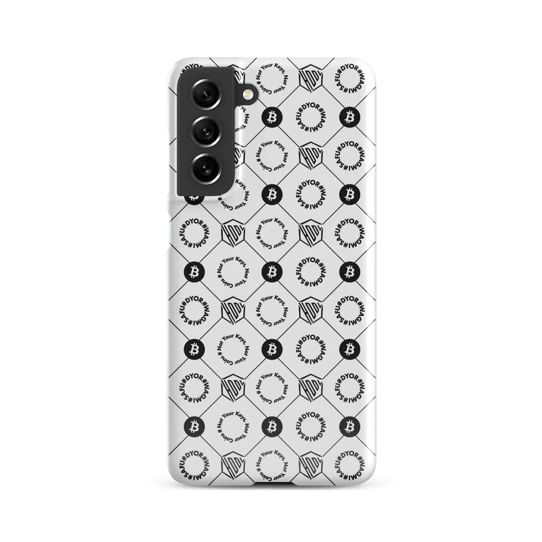 HODL Snap case Samsung "First Edition White" - HODL Snap case Samsung "First Edition White" - Weiß Glossy / Samsung Galaxy S21 FE | Exklusive Smartphone Hülle Streetwear von HODL®