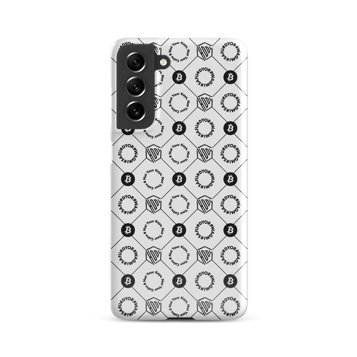 HODL Snap case Samsung "First Edition White" - HODL Snap case Samsung "First Edition White" - Weiß Glossy / Samsung Galaxy S21 FE | Exklusive Smartphone Hülle Streetwear von HODL®