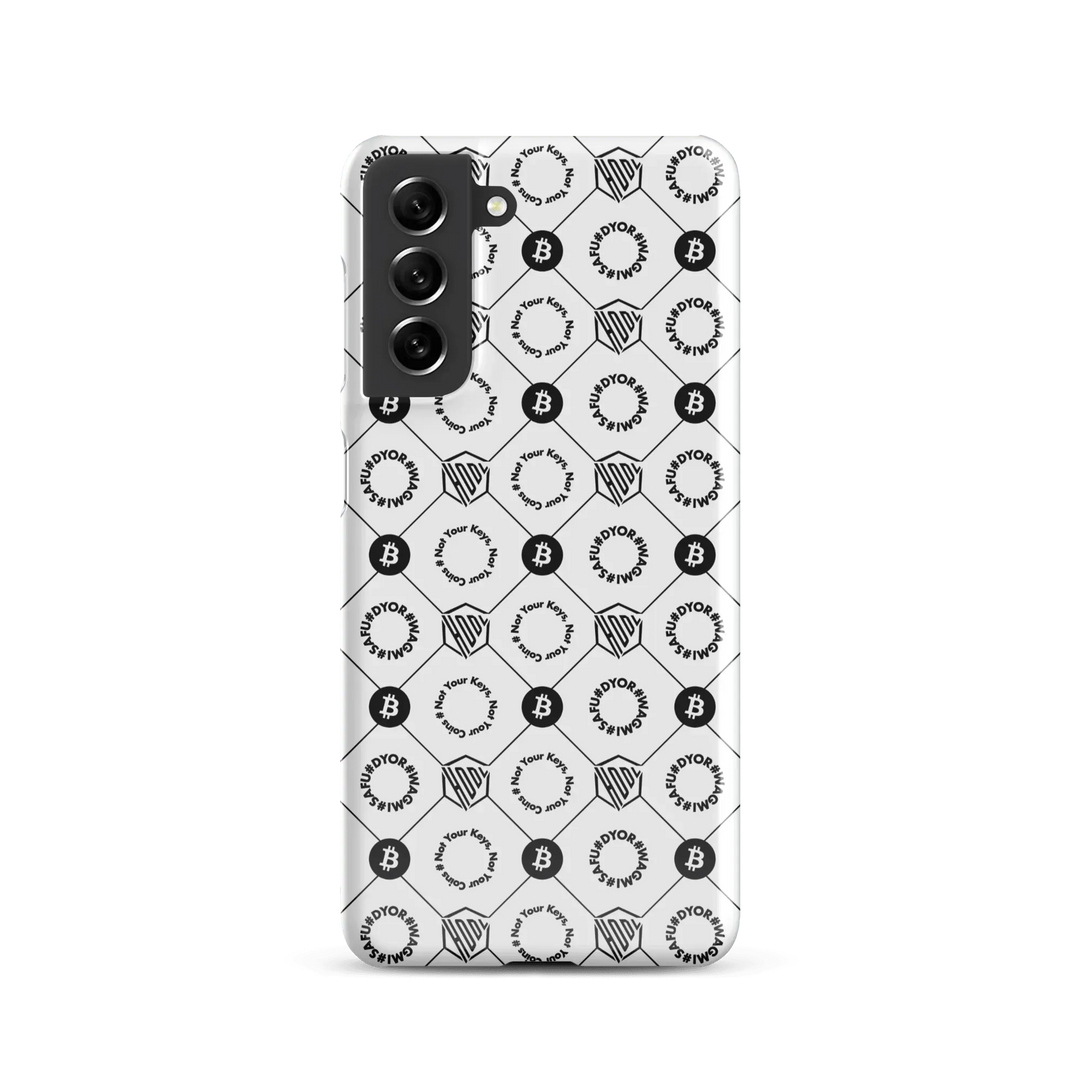 HODL Snap case Samsung "First Edition White" - HODL Snap case Samsung "First Edition White" - Weiß Glossy / Samsung Galaxy S21 | Exklusive Smartphone Hülle Streetwear von HODL®