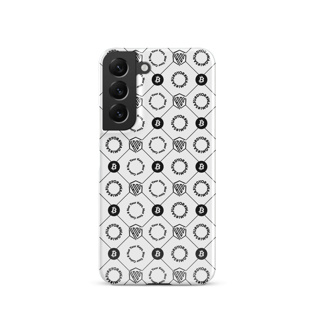 HODL Snap case Samsung "First Edition White" - HODL Snap case Samsung "First Edition White" - Weiß Glossy / Samsung Galaxy S22 | Exklusive Smartphone Hülle Streetwear von HODL®