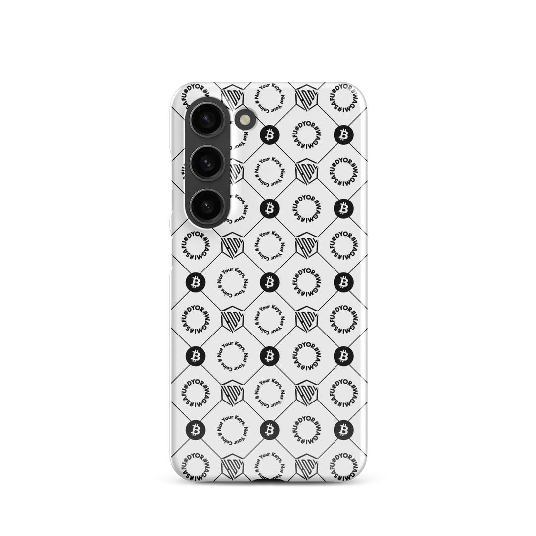 HODL Snap case Samsung "First Edition White" - HODL Snap case Samsung "First Edition White" - Weiß Glossy / Samsung Galaxy S23 | Exklusive Smartphone Hülle Streetwear von HODL®