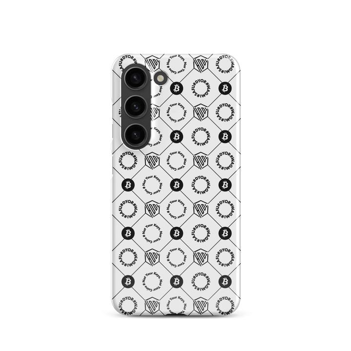 HODL Snap case Samsung "First Edition White" - HODL Snap case Samsung "First Edition White" - Weiß Glossy / Samsung Galaxy S23 | Exklusive Smartphone Hülle Streetwear von HODL®