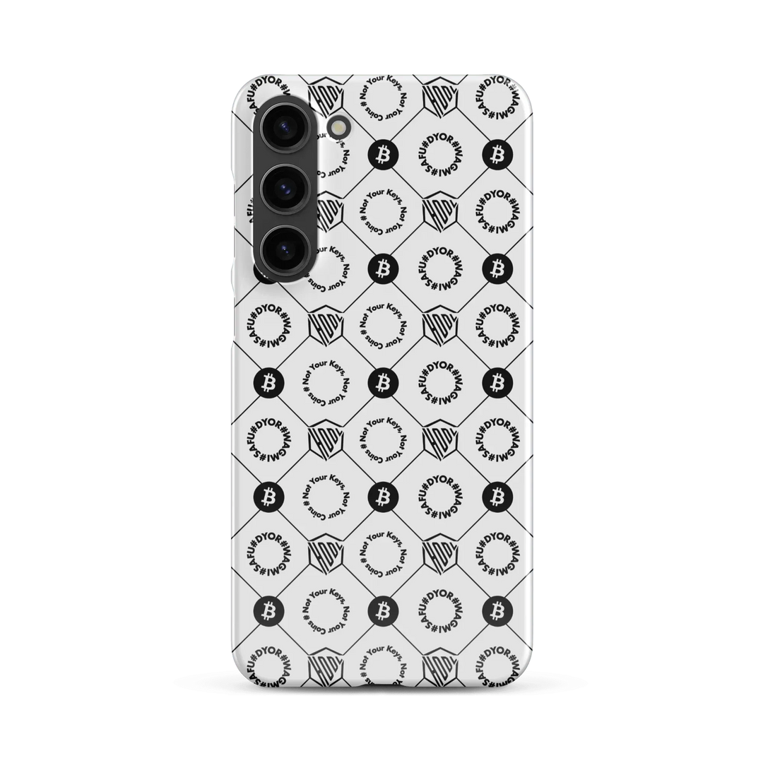 HODL Snap case Samsung "First Edition White" - HODL Snap case Samsung "First Edition White" - Weiß Glossy / Samsung Galaxy S23 Plus | Exklusive Smartphone Hülle Streetwear von HODL®