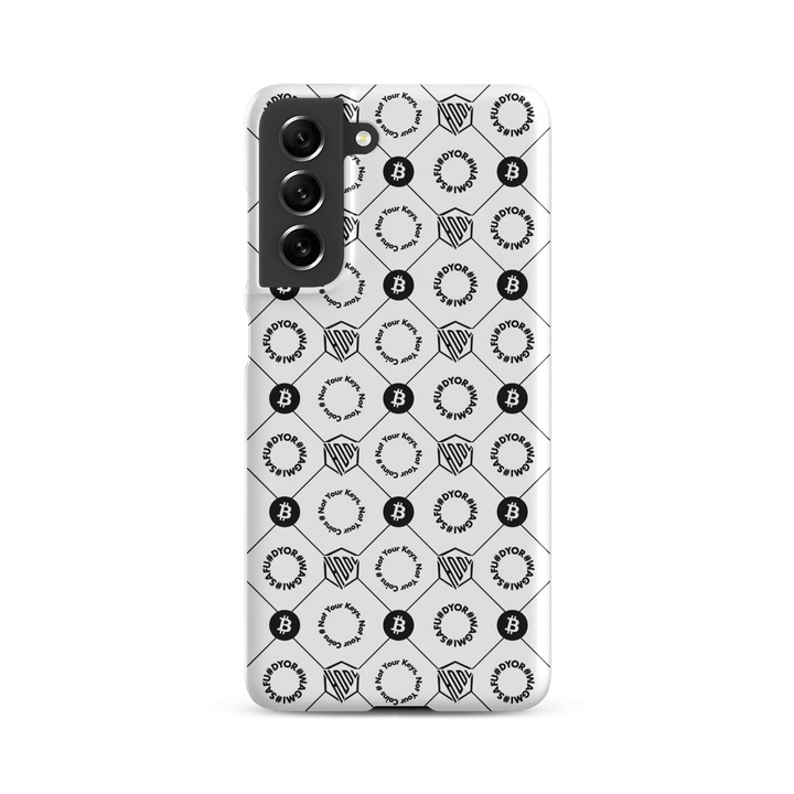 HODL Snap case Samsung "First Edition White" - HODL Snap case Samsung "First Edition White" - Weiß Matt / Samsung Galaxy S21 FE | Exklusive Smartphone Hülle Streetwear von HODL®