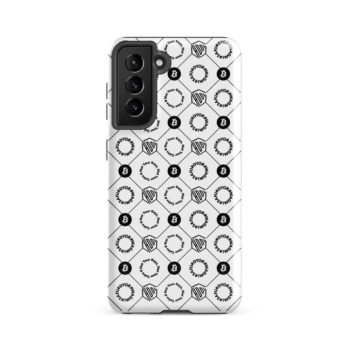 HODL Samsung Hard Case "First Edition White" - HODL Samsung Hard Case "First Edition White" - Weiß Glossy / Samsung Galaxy S21 FE | Exklusive Smartphone Hülle Streetwear von HODL®