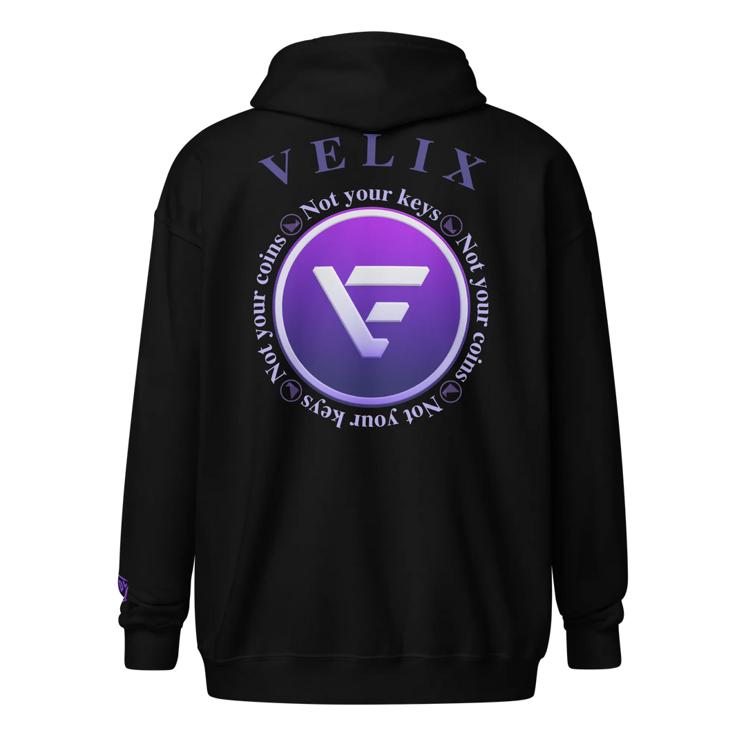 HODL Zip Hoodie VELIX - HODL Zip Hoodie VELIX - Schwarz / S | Exklusive Hoodie Streetwear von HODL®