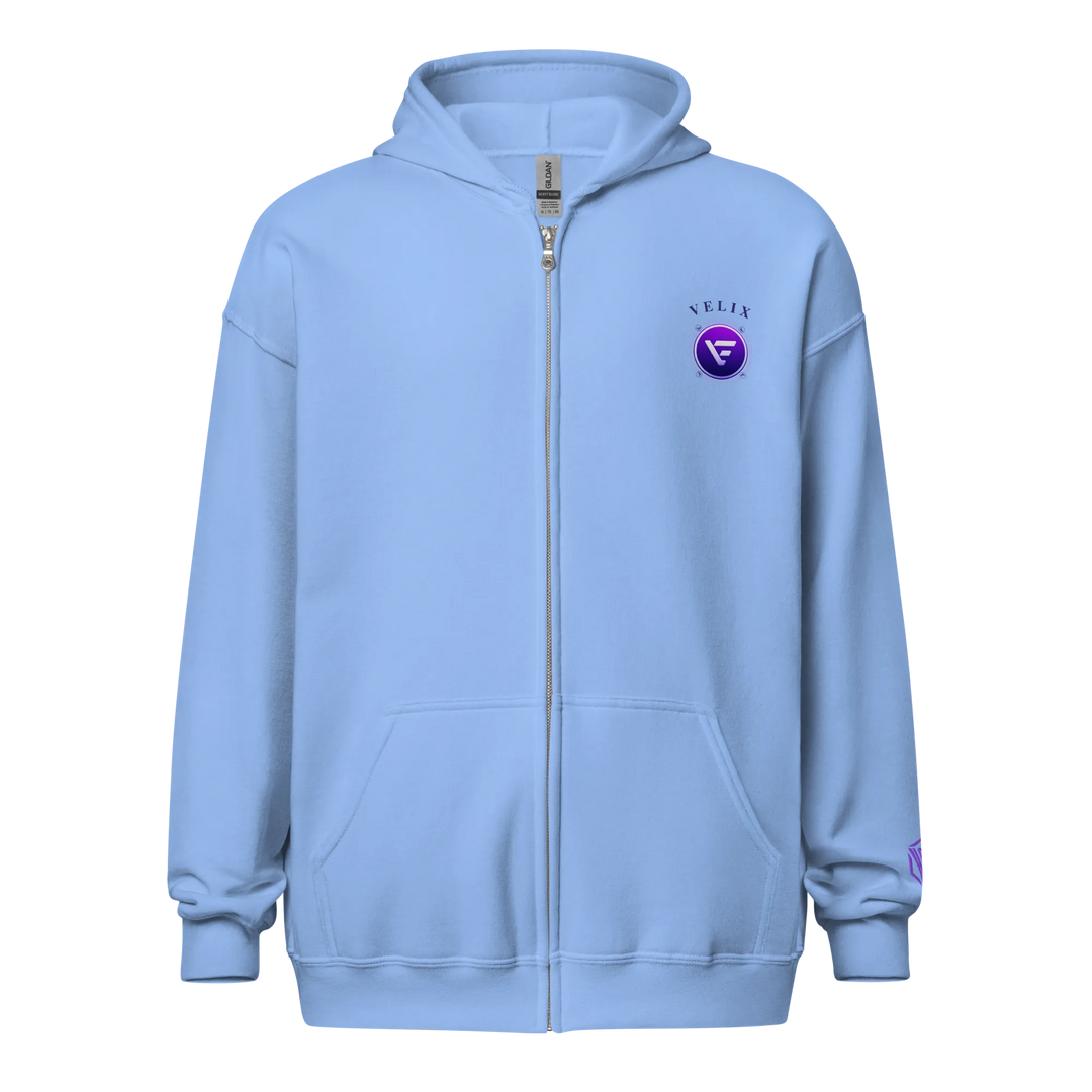 HODL Zip Hoodie VELIX - HODL Zip Hoodie VELIX - Hellblau / S | Exklusive Hoodie Streetwear von HODL®