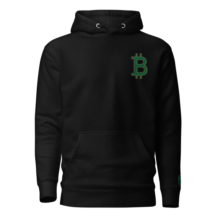 Bitcoin Hoodie HODL³ Green Big B - Bitcoin Hoodie HODL³ Green Big B - Private Key / S | Exklusive Hoodie Streetwear von HODL®