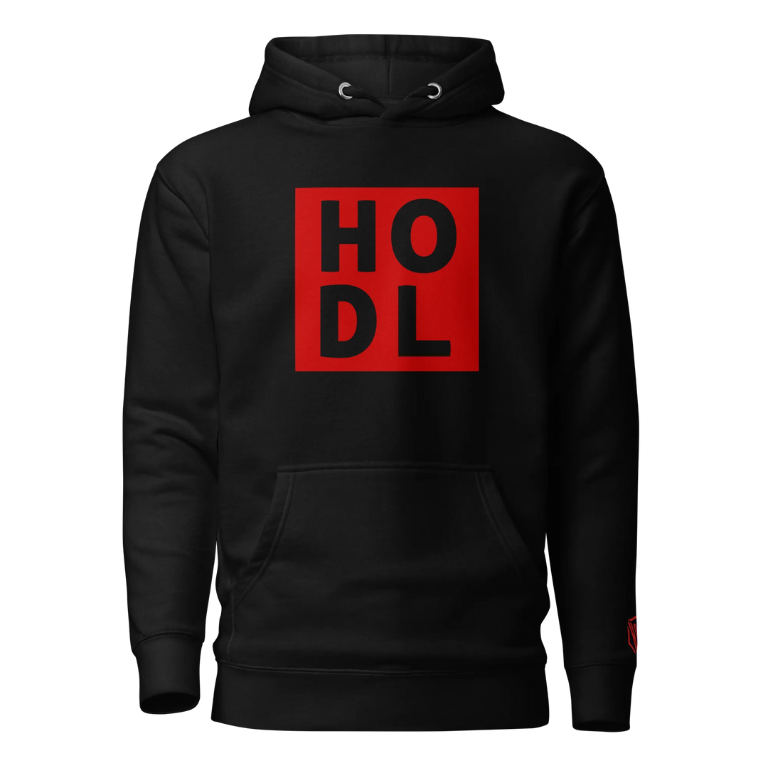 ENTWURF HODL HOODIE BIG RED BOX - ENTWURF HODL HOODIE BIG RED BOX - Schwarz / S | Exklusive Hoodie Streetwear von HODL®