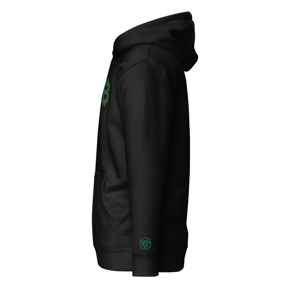 Bitcoin Hoodie HODL³ Green Big B - Bitcoin Hoodie HODL³ Green Big B - Private Key / S | Exklusive Hoodie Streetwear von HODL®