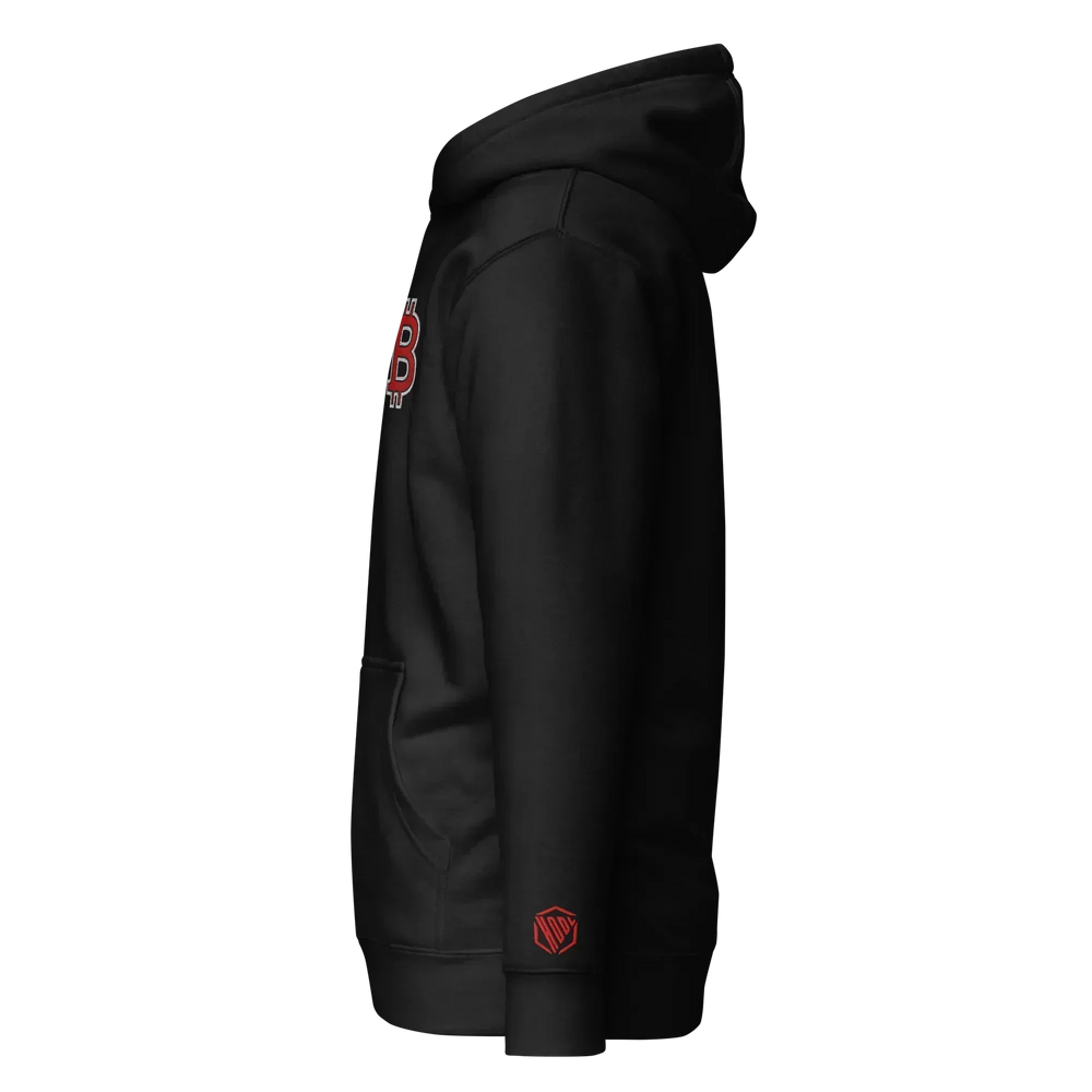 Bitcoin Hoodie HODL³ Red Big B - Bitcoin Hoodie HODL³ Red Big B - Private Key / S | Exklusive Hoodie Streetwear von HODL®