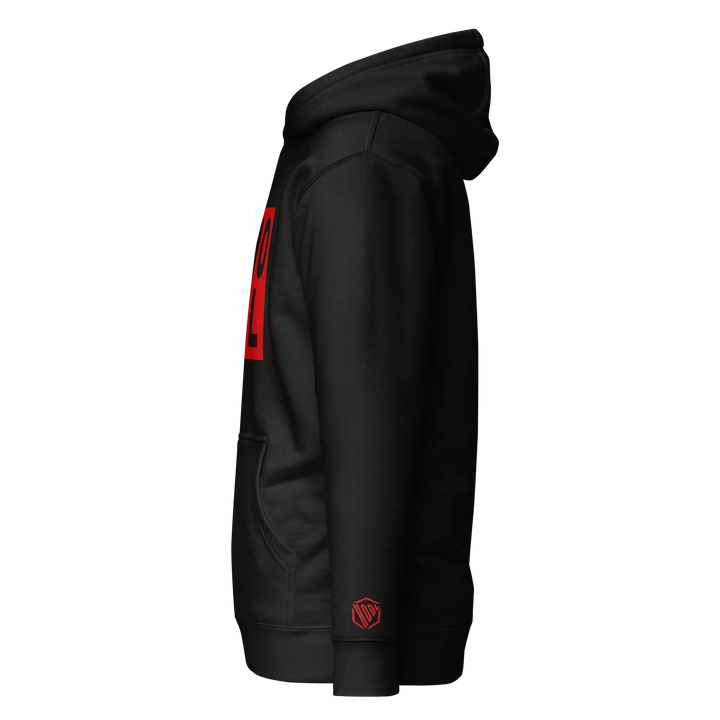 ENTWURF HODL HOODIE BIG RED BOX - ENTWURF HODL HOODIE BIG RED BOX - Schwarz / S | Exklusive Hoodie Streetwear von HODL®