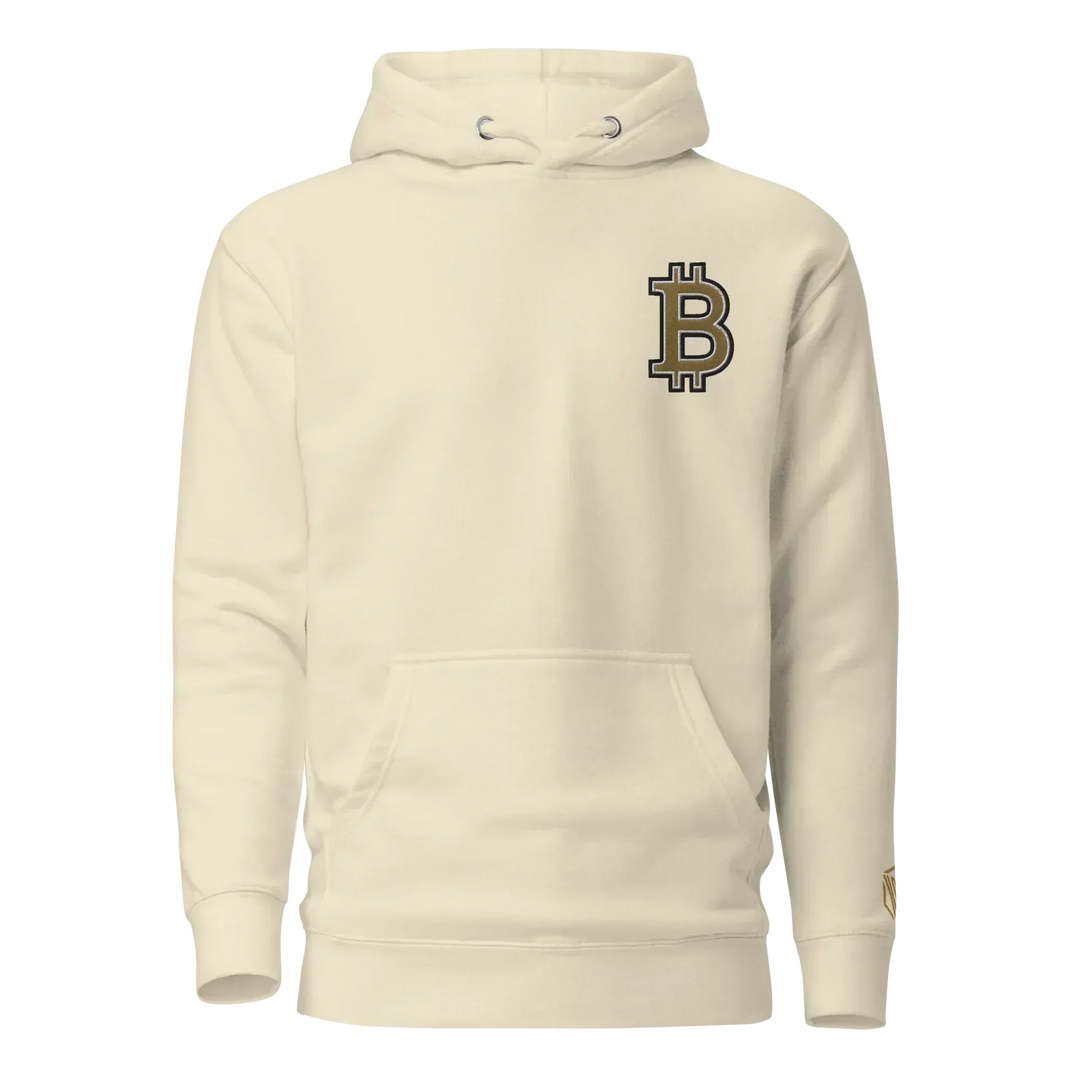 Bitcoin Hoodie HODL³ Gold Big B - Bitcoin Hoodie HODL³ Gold Big B - Dust Wallet / S | Exklusive Hoodie Streetwear von HODL®