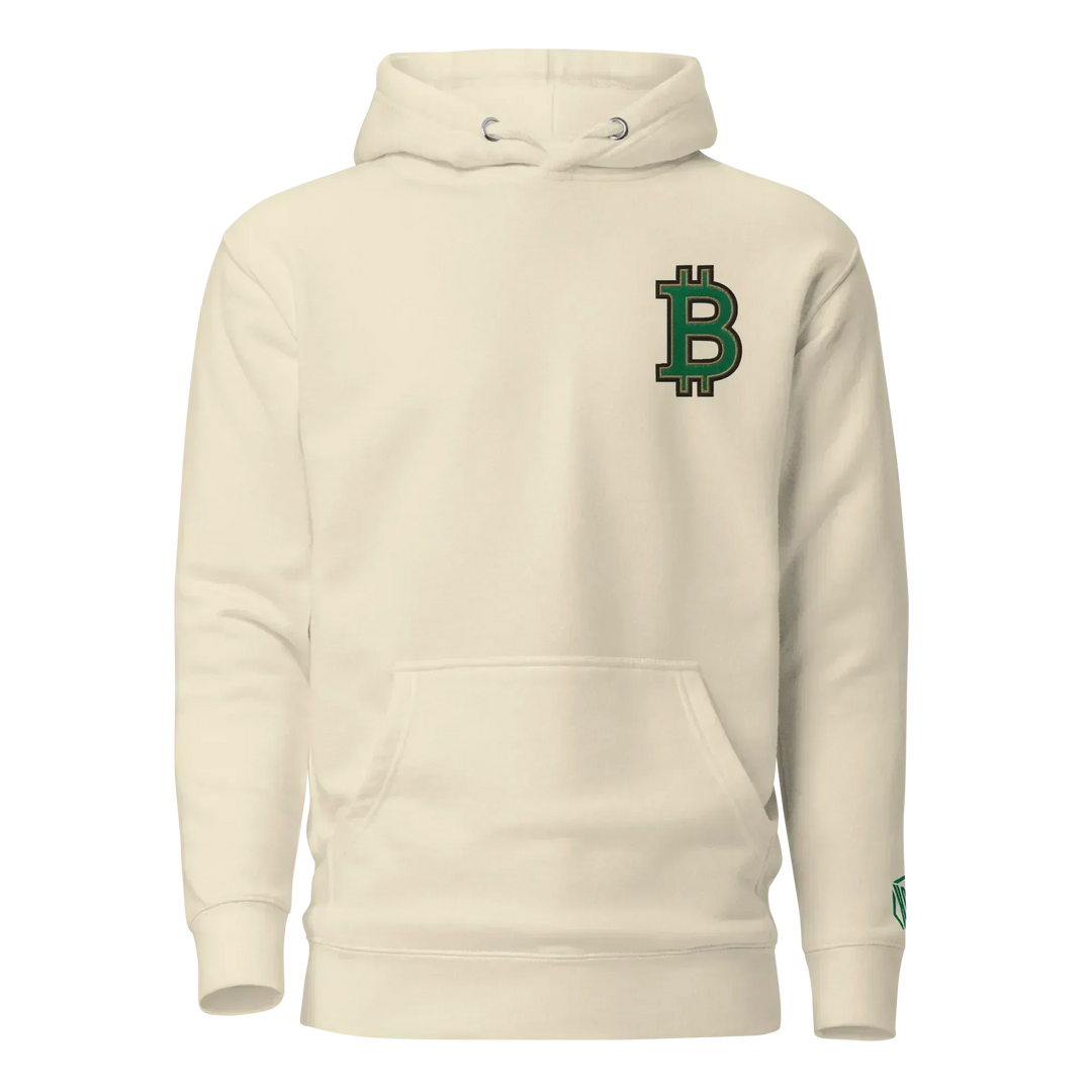 Bitcoin Hoodie HODL³ Green Big B - Bitcoin Hoodie HODL³ Green Big B - Dust Wallet / S | Exklusive Hoodie Streetwear von HODL®