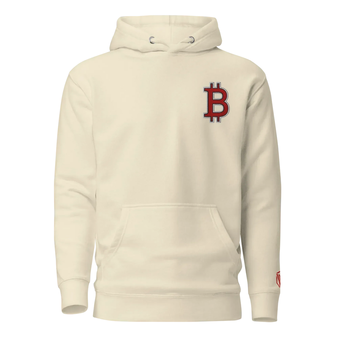 Bitcoin Hoodie HODL³ Red Big B - Bitcoin Hoodie HODL³ Red Big B - Dust Wallet / S | Exklusive Hoodie Streetwear von HODL®