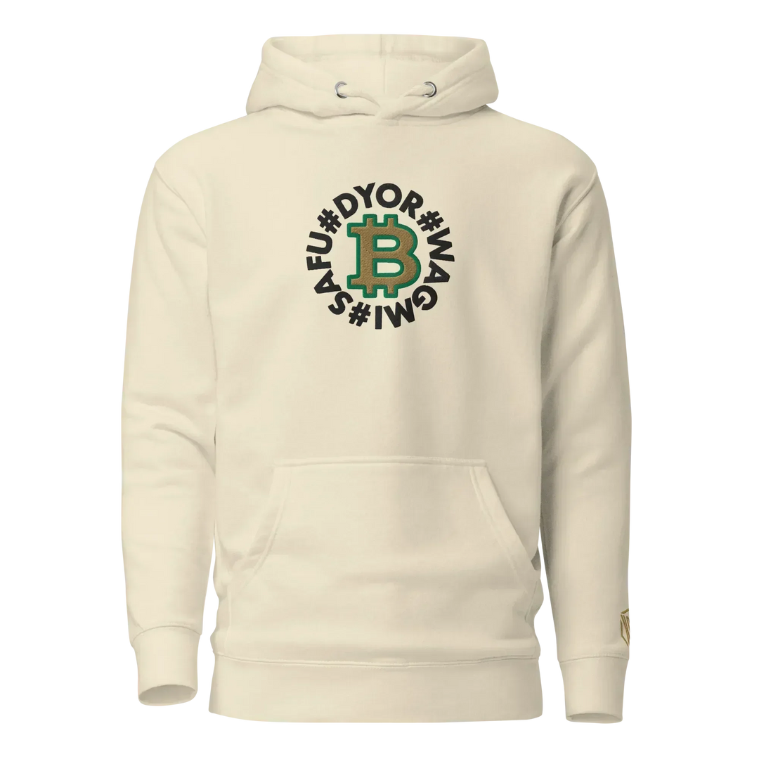 Bitcoin Hoodie SAFU Circles Gold - Bitcoin Hoodie SAFU Circles Gold - Dust Wallet / S | Exklusive Hoodie Streetwear von HODL®