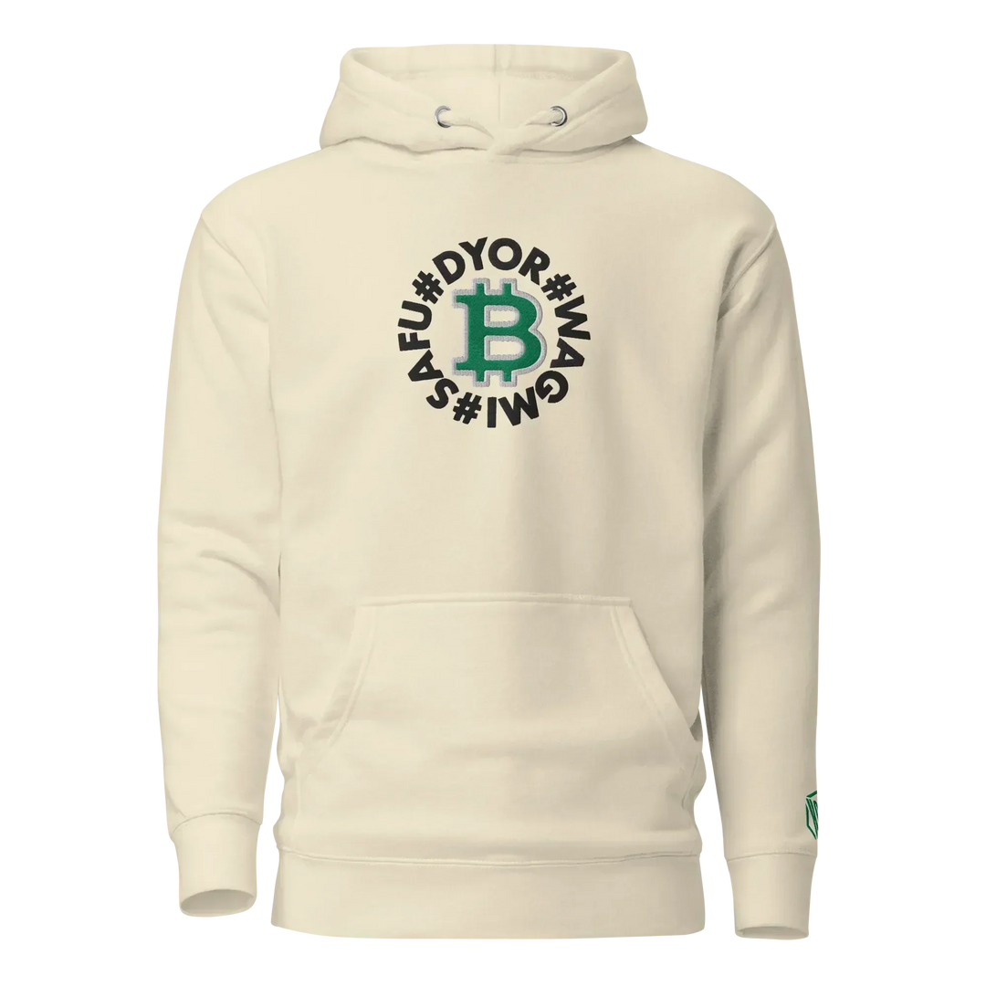 Bitcoin Hoodie SAFU Circles Green - Bitcoin Hoodie SAFU Circles Green - Dust Wallet / S | Exklusive Hoodie Streetwear von HODL®