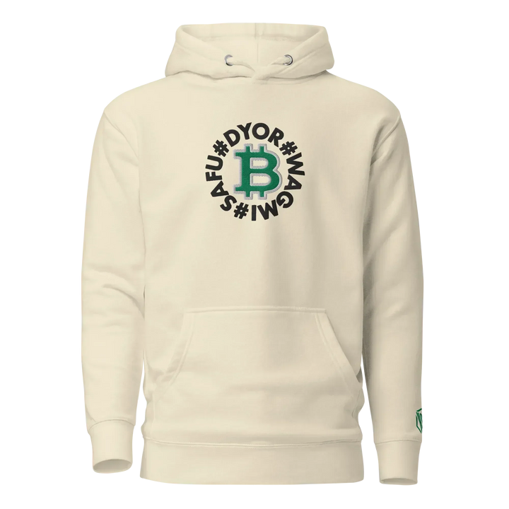 Bitcoin Hoodie SAFU Circles Green - Bitcoin Hoodie SAFU Circles Green - Dust Wallet / S | Exklusive Hoodie Streetwear von HODL®