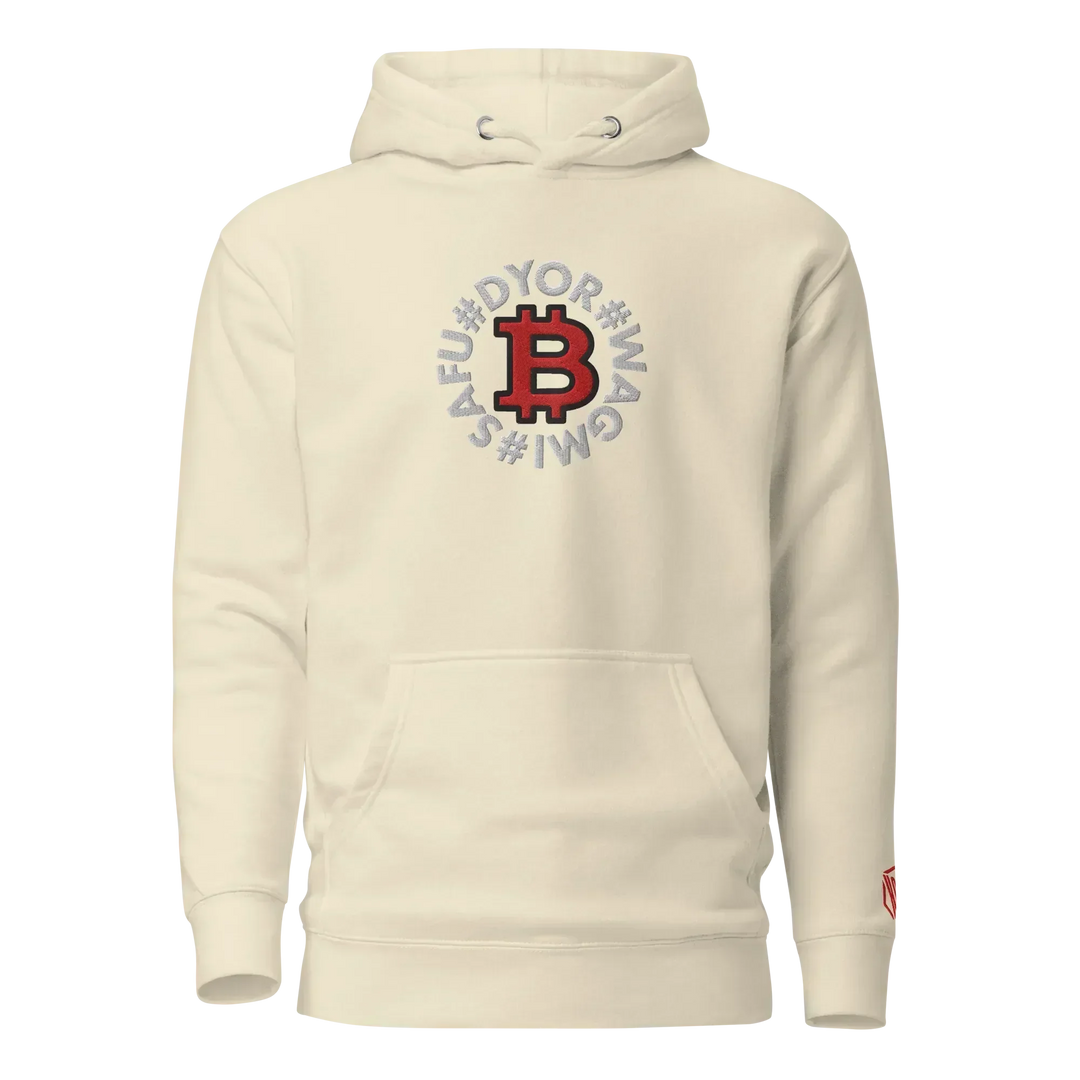 Bitcoin Hoodie SAFU Circles Red - Bitcoin Hoodie SAFU Circles Red - Dust Wallet / S | Exklusive Hoodie Streetwear von HODL®