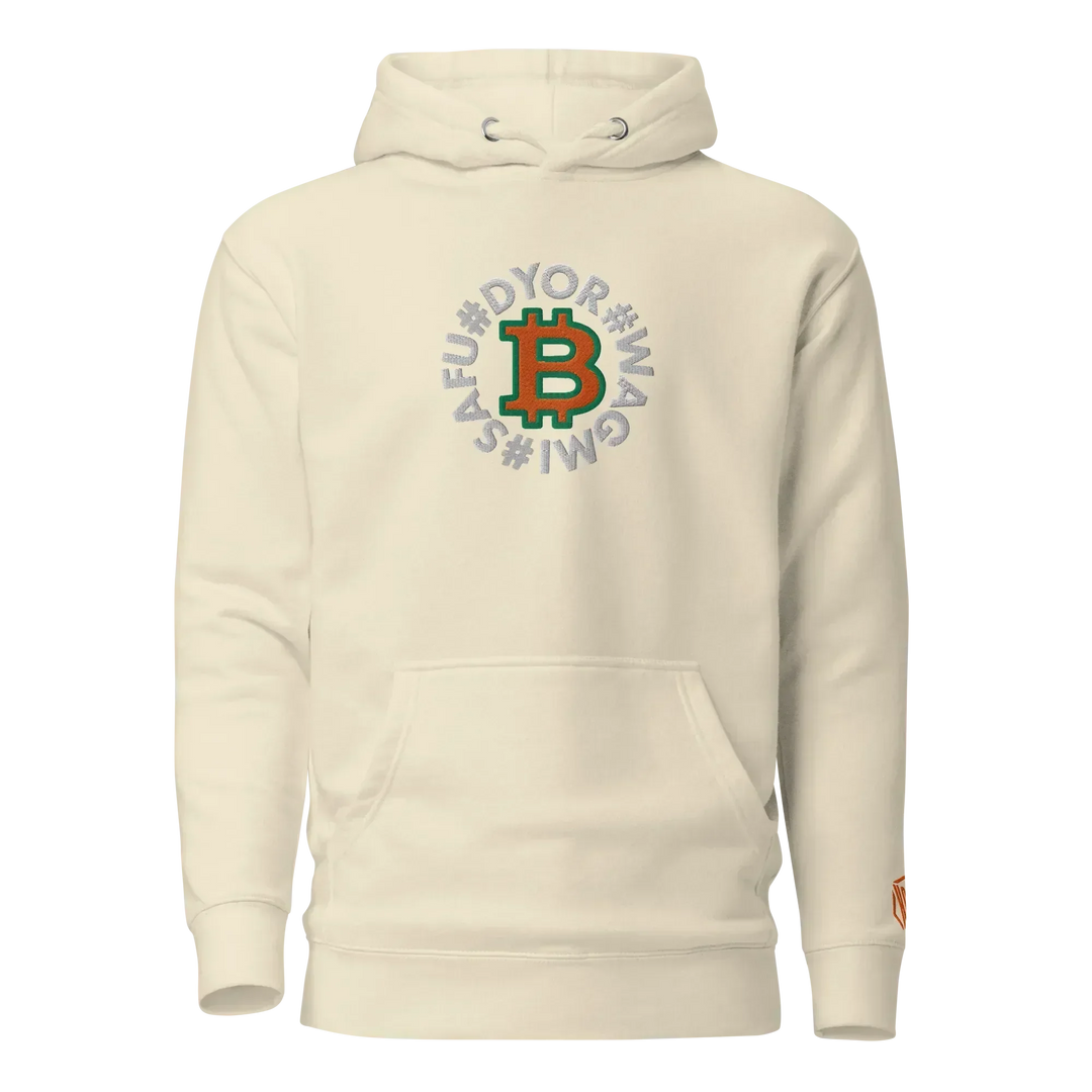Bitcoin Hoodie SAFU Circles Orange - Bitcoin Hoodie SAFU Circles Orange - Dust Wallet / S | Exklusive Hoodie Streetwear von HODL®