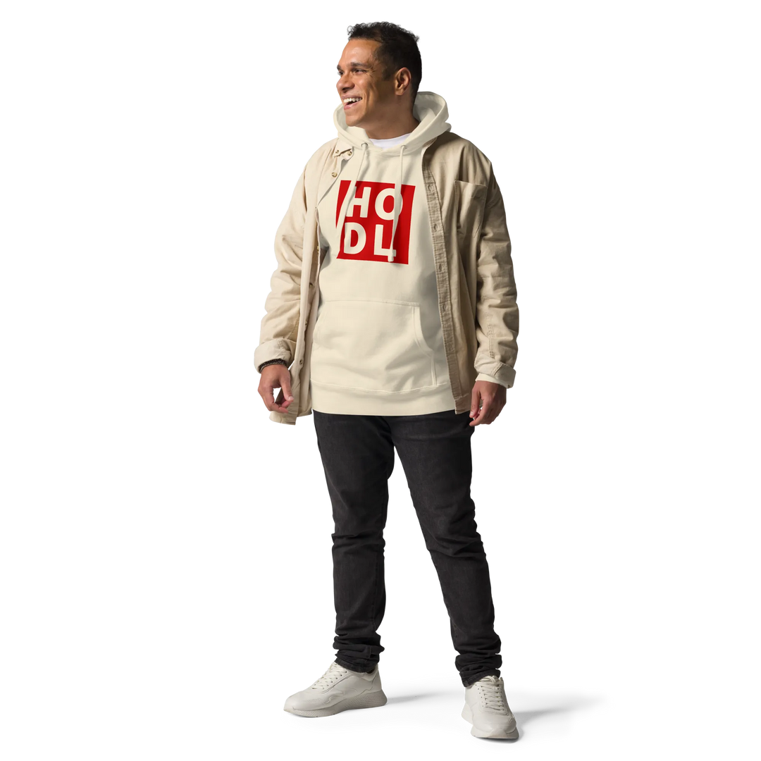 ENTWURF HODL HOODIE BIG RED BOX - ENTWURF HODL HOODIE BIG RED BOX - Schwarz / S | Exklusive Hoodie Streetwear von HODL®