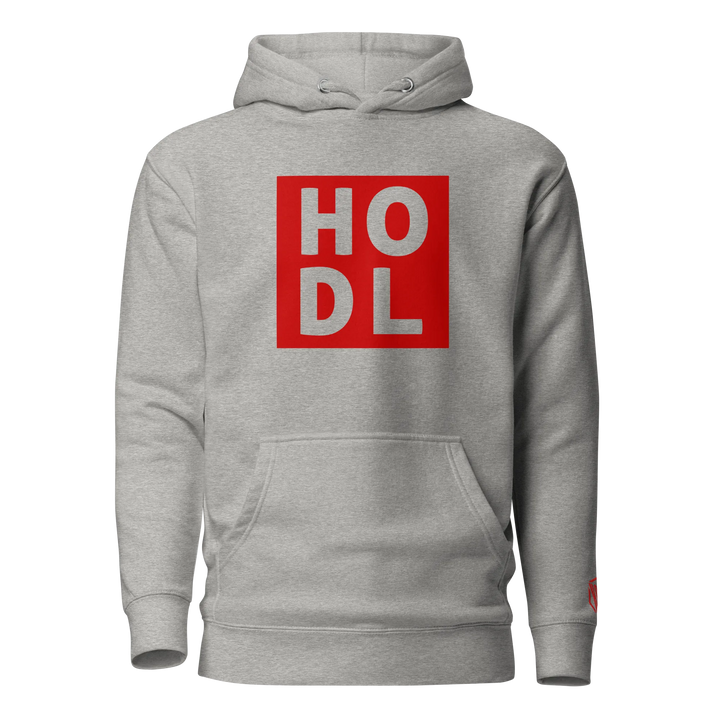 ENTWURF HODL HOODIE BIG RED BOX - ENTWURF HODL HOODIE BIG RED BOX - Carbon Grey / S | Exklusive Hoodie Streetwear von HODL®
