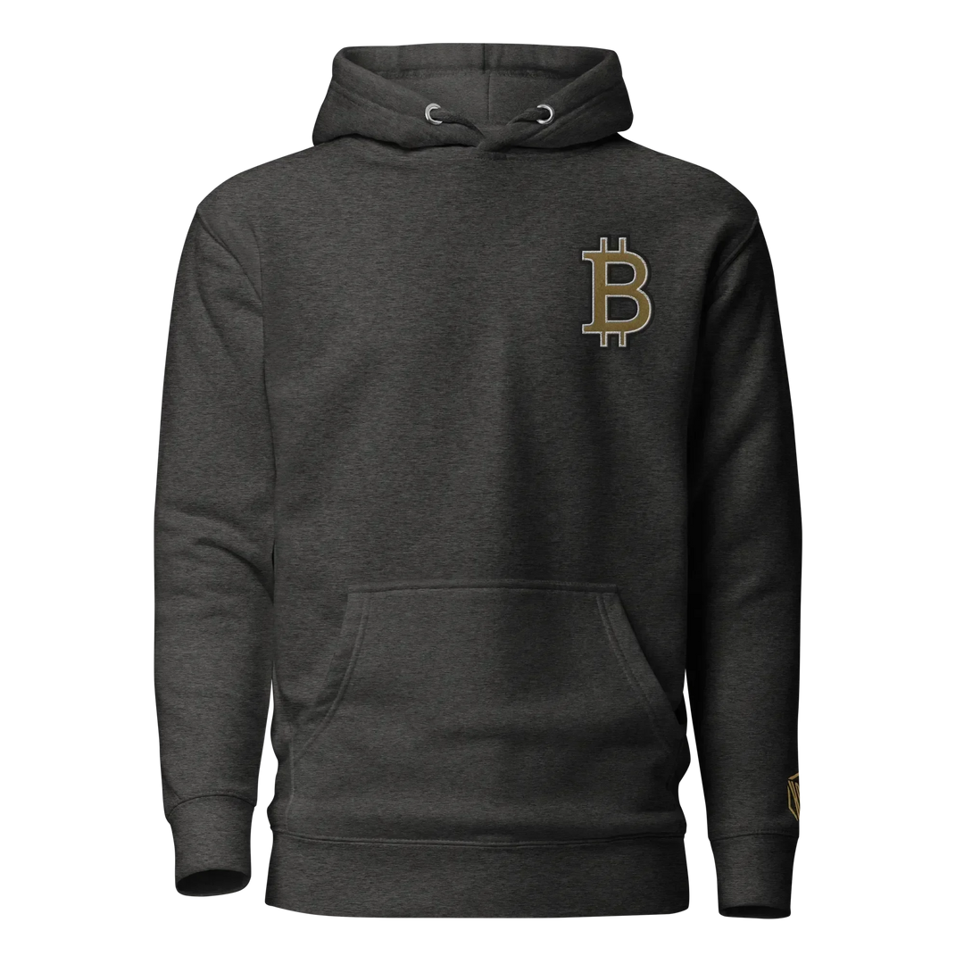 Bitcoin Hoodie HODL³ Gold Big B - Bitcoin Hoodie HODL³ Gold Big B - Block Merge / S | Exklusive Hoodie Streetwear von HODL®