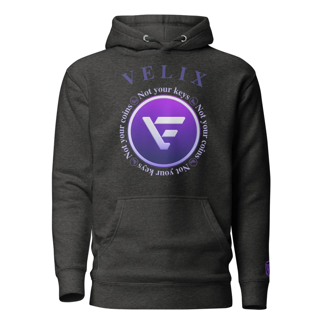 VELIX Hoodie – Crypto Merch „Not Your Keys“ - VELIX Hoodie – Crypto Merch „Not Your Keys“ - Anthrazit / S | Exklusive Hoodie Streetwear von HODL®