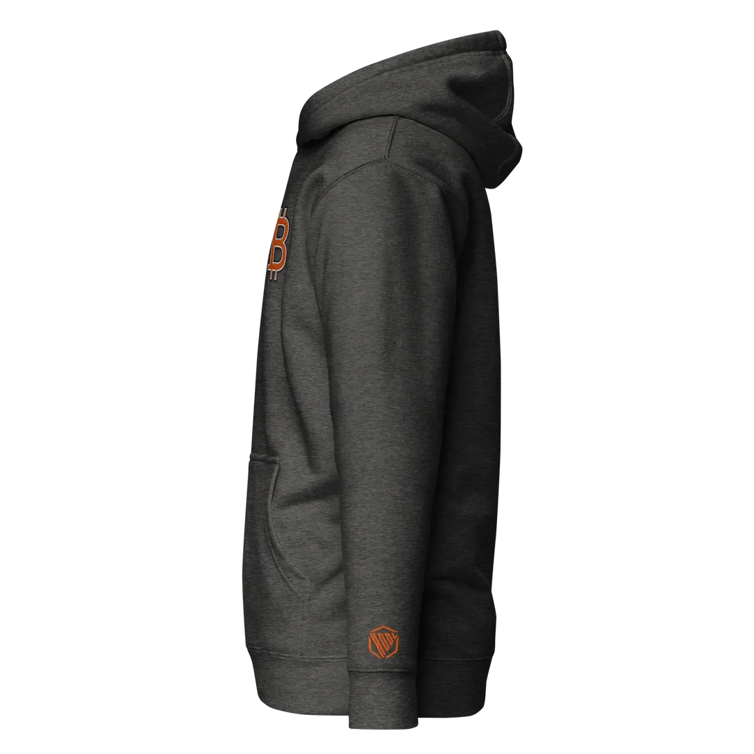 Bitcoin Hoodie HODL³ Orange Big B - Bitcoin Hoodie HODL³ Orange Big B - Private Key / S | Exklusive Hoodie Streetwear von HODL®