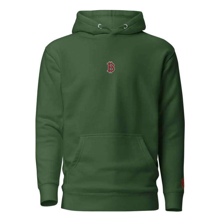Bitcoin Hoodie HODL³ Red - Bitcoin Hoodie HODL³ Red - Validator Green / S | Exklusive Hoodie Streetwear von HODL®