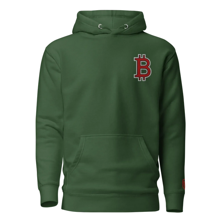 Bitcoin Hoodie HODL³ Red Big B - Bitcoin Hoodie HODL³ Red Big B - Validator Green / S | Exklusive Hoodie Streetwear von HODL®