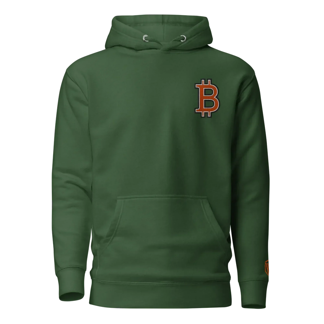 Bitcoin Hoodie HODL³ Orange Big B - Bitcoin Hoodie HODL³ Orange Big B - Validator Green / S | Exklusive Hoodie Streetwear von HODL®