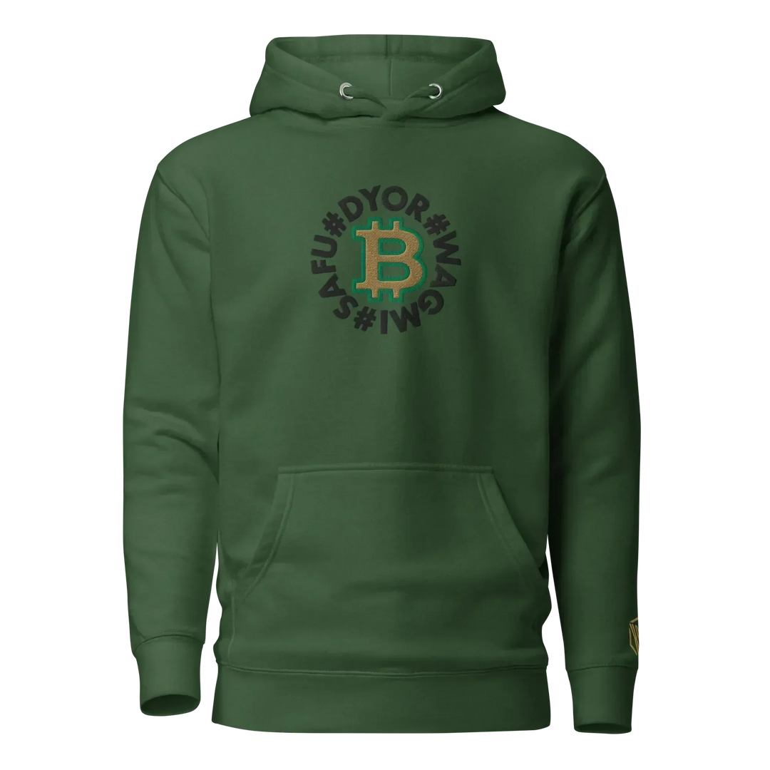 Bitcoin Hoodie SAFU Circles Gold - Bitcoin Hoodie SAFU Circles Gold - Validator Green / S | Exklusive Hoodie Streetwear von HODL®