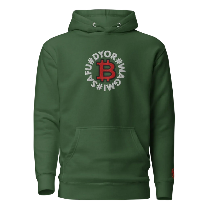Bitcoin Hoodie SAFU Circles Red - Bitcoin Hoodie SAFU Circles Red - Validator Green / S | Exklusive Hoodie Streetwear von HODL®