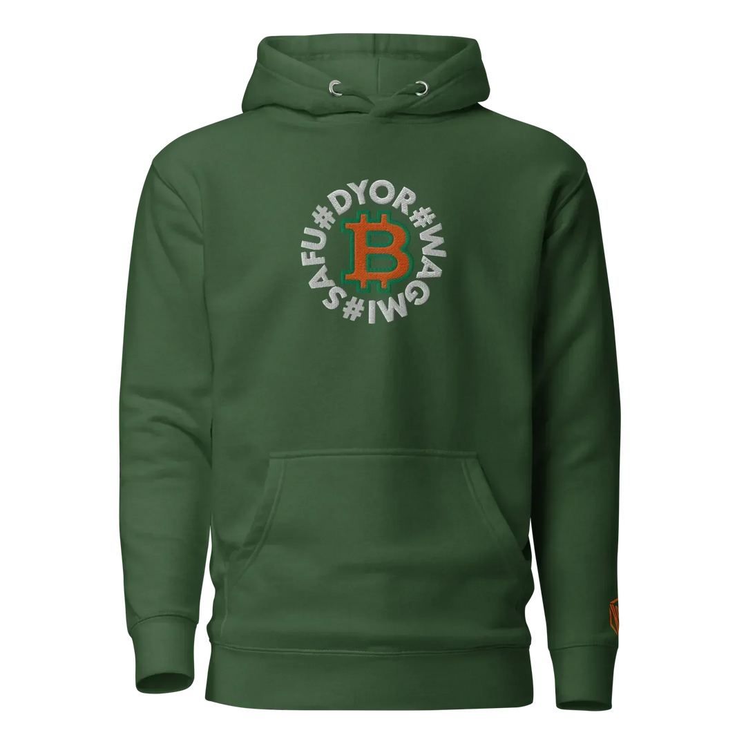 Bitcoin Hoodie SAFU Circles Orange - Bitcoin Hoodie SAFU Circles Orange - Validator Green / S | Exklusive Hoodie Streetwear von HODL®