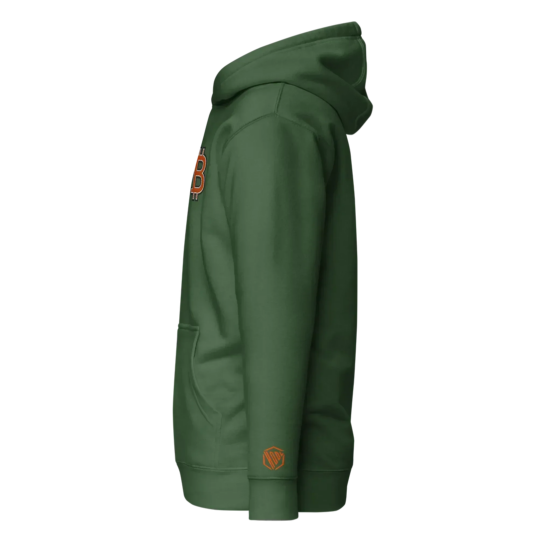 Bitcoin Hoodie HODL³ Orange Big B - Bitcoin Hoodie HODL³ Orange Big B - Private Key / S | Exklusive Hoodie Streetwear von HODL®