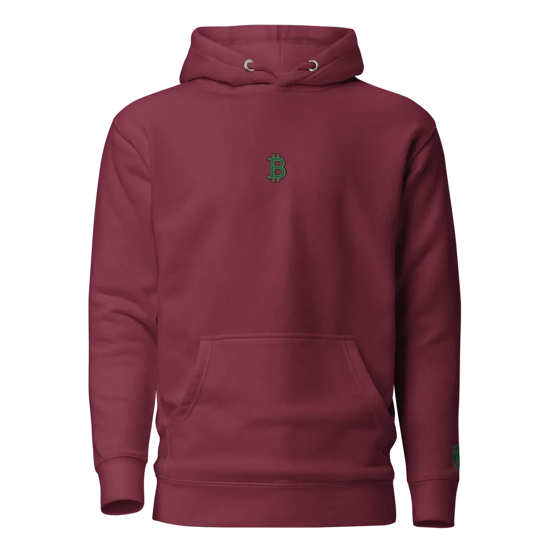 Bitcoin Hoodie HODL³ Green - Bitcoin Hoodie HODL³ Green - Block Wine / S | Exklusive Hoodie Streetwear von HODL®