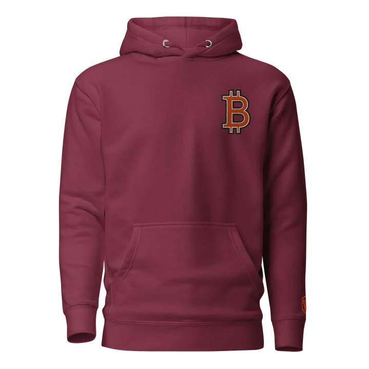 Bitcoin Hoodie HODL³ Orange Big B - Bitcoin Hoodie HODL³ Orange Big B - Block Wine / S | Exklusive Hoodie Streetwear von HODL®