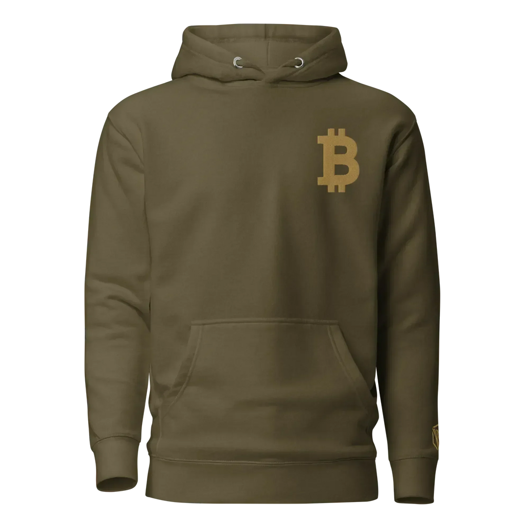 Bitcoin Hoodie Big B Gold - Bitcoin Hoodie Big B Gold - Mining Dust / S | Exklusive Hoodie Streetwear von HODL®
