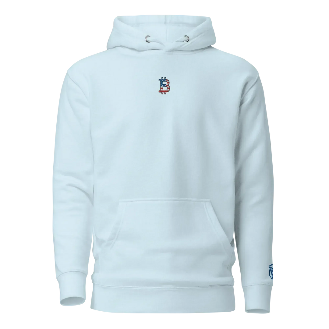 Bitcoin Hoodie USA Edition - Bitcoin Hoodie USA Edition - Skychain / S | Exklusive Hoodie Streetwear von HODL®